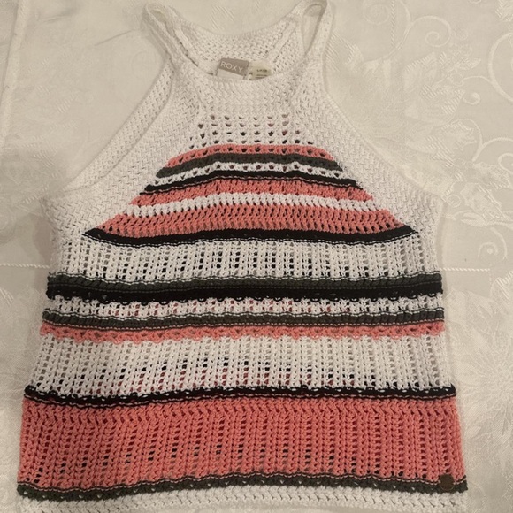 Roxy Colorful Striped Crochet Top size S/ Small - Picture 1 of 6